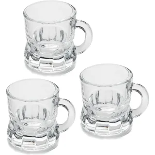 Carlso 24x Schnapsglas mit Henkel, JGA. Party, Pinnchen, Tequila, Shotglas, Schnapskrug