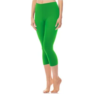 Antie Leggings Damen 3/4 Capri Hose AN60-101 (1-tlg) aus Baumwolle grün M