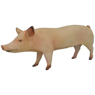 Xlmoebel Dekofigur Lebensgroße Schweine-Statue für Garten und Bauernhof-Dekoration (Skulptur, Skulptur A193A-75x160cm), Hergestellt in Europa beige