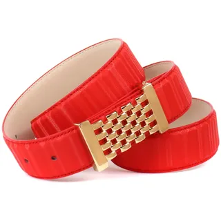Ledergürtel ANTHONI CROWN, Damen, Gr. 75, rot, Rindsleder, unifarben, Gürtel Ledergürtel, mit goldfarbener Koppelschließe