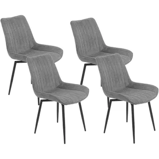 Hela 4er Set Stuhl Newport Mikrofaser grau