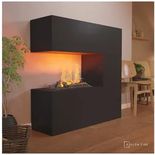 GLOW FIRE Elektrokamin Schiller Wasserdampf Kamin, Elektrischer Kamin, Wasserdampfkamin mit 3D Feuer und Knisterfunktion schwarz