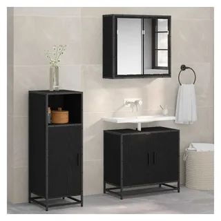 vidaXL Badezimmermöbel-Set 1-tlg. Schwarz Eiche