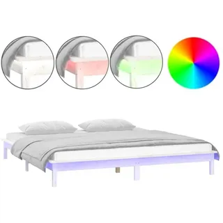 vidaXL Massivholzbett 200 x 200 cm Weiß