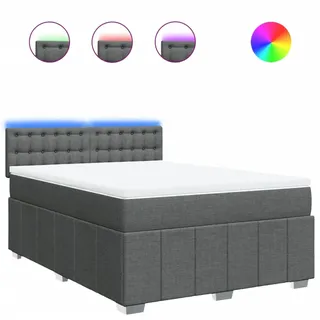 vidaXL Boxspringbett 140 x 200 cm Dunkelgrau