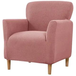 Agger Relaxsesselhusse Sesselhusse Bezug, Sessel Überzug mit Armlehnen – Dehnbarer, Sesselbezug Stretch aus Weichem Strickstoff, Waschbarer Bezug rosa