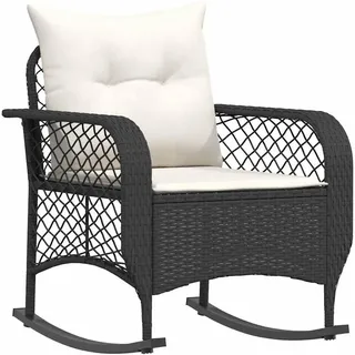 vidaXL Garten-Schaukelstuhl mit Kissen 57,9 x 69,7 x 75 cm schwarz 1 St.