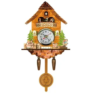 Antike Kuckucksuhr Aus Holz, Vogelhaus-wanduhr, Wohndekoration, Hängekuckucksuhr, Automatische Schwingglocke, Pendel, Wohnaccessoires