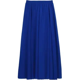 Damen Chiffon Langer Rock Strandrock Maxirock Chiffonrock Damenrock für Sommer Strand Alltag Party Rocklänge 90cm - Einfarbig Königblau - 34-40