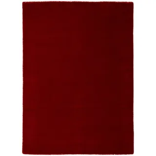 carpetfine Wollteppich CARPETFINE "Gabbeh Lola Uni", rot, B:160cm H:14mm L:230cm, Wolle, Teppiche, mit natürlichem Pflanzenmaterial von Hand gewebt, auch in Rund