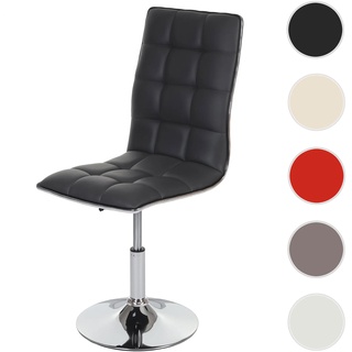 Esszimmerstuhl HWC-C41, Stuhl Küchenstuhl, höhenverstellbar drehbar, Kunstleder ~ grau