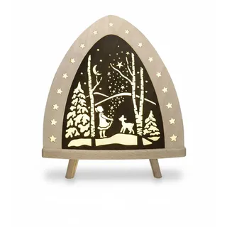 Sterntaler LED Holzleuchte Hirsch Erzgebirge Seiffen Handarbeit Weihnachtsdeko