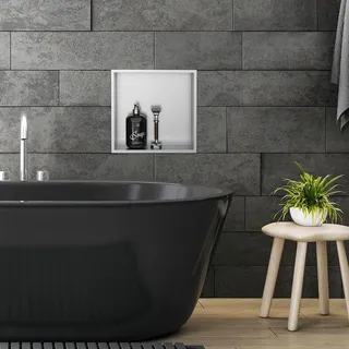 luxebath Duschnische 30x30cm Aufputz edelstahl silber