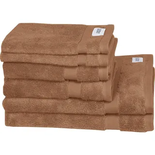 Schöner Wohnen Frottierset SW-Cuddly, Braun, Kupfer, Rost, Rotbraun, Textil, 6-teilig, Uni, Oeko-Tex® Standard 100, saugfähig, Aufhängeschlaufe, angenehm weich, hochwertige Qualität, schnelltrocknend, Badtextilien, Handtuch-Sets