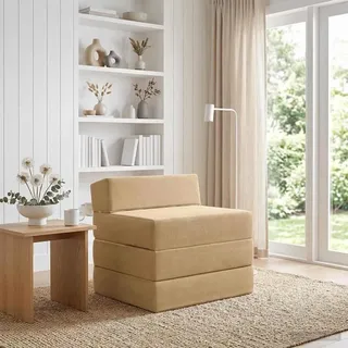 vidaXL Klappsofa Bett Hellgrün-Grau 200 x 70 x 15 cm Cordstoff