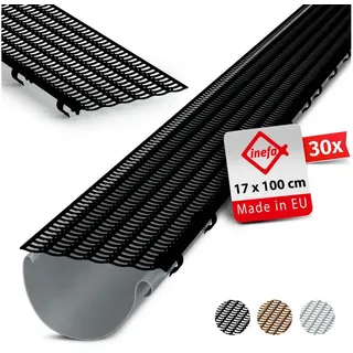 Inefa Laubfangstreifen-Set Dachrinnen Laubschutz 100 cm NW 100-150 Schwarz