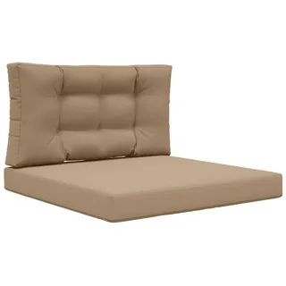 vidaXL Sofakissen für draußen 2-Tlg Taupe Polyester