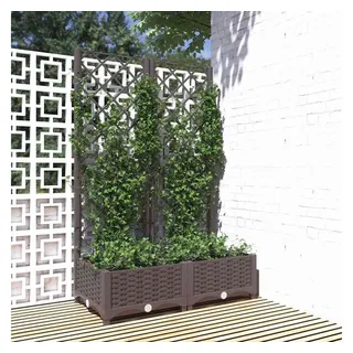 vidaXL Pflanzkübel mit Rankgitter 80 x 40 x 121,5 cm Braun