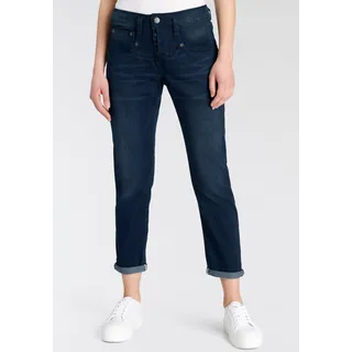 Gerade Jeans »Shyra Cropped Denim Smooth«, Im Boyfriend Style, Abriebeffekte, Vintage, Gr. 28 - N-Gr, dark, , 75550665-28 N-Gr