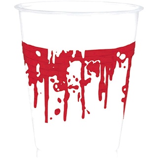 Amscan 9902244 - Becher Bloody Good Time, 10 Stück, aus Plastik, 473 ml, Bloody Mary, Help, Halloween, Horror-Party, Mottoparty