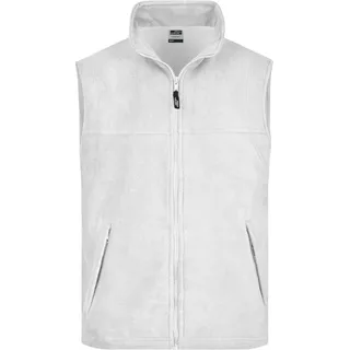 James & Nicholson Herren Fleece Gilet Bodywarmer JN045 white L