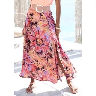 LASCANA Maxirock Damen Floral Pink 38