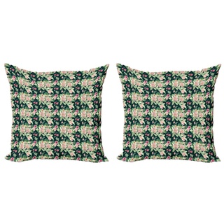 Kissenbezüge Modern Accent Doppelseitiger Digitaldruck, Abakuhaus (2 Stück), Magnolie Garden Design bunt 60 cm x 60 cm