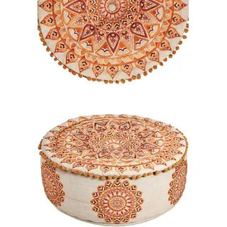 Marrakesch Orient & Mediterran Interior Pouf Orientalische Pouf Hocker Sitzpuff Deko Aziza Braun, Handarbeit braun
