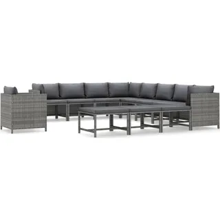 vidaXL Garten-Lounge-Set 12-tlg. grau