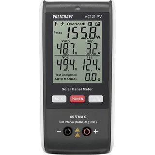 VOLTCRAFT VC121 PV Solar-Panel-Messgerät bis 800W Anzeige Strom Spannung Leistung Kurzschluss