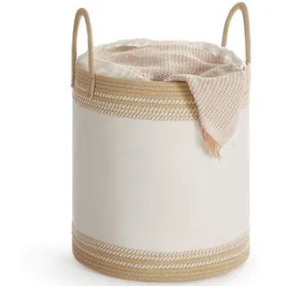 SONGMICS Wäschekorb,Wäschesammler für Kinder, Aufbewahrungskorb, für Decken, Kinderzimmer, mit Henkel, Kuscheltier Aufbewahrung, Schlafzimmer, 60 L braun 60 l | 46 cm