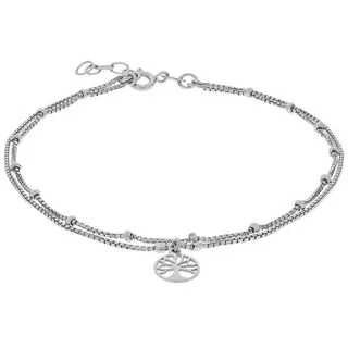 F Vivance Fußkette 925/- Sterling Silber rhodiniert Lebensbaum weiß