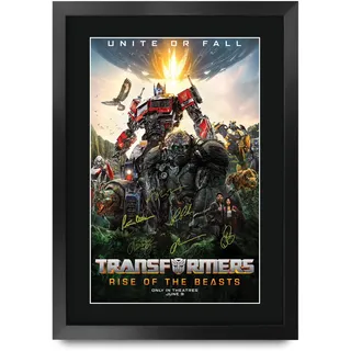 HWC Trading FR A3 Transformers 7 Rise of the Beasts Geschenke Geduckter Poster Signiertes Autogramm Foto für Fans von Film Memorabilien - A3 Gerahmt