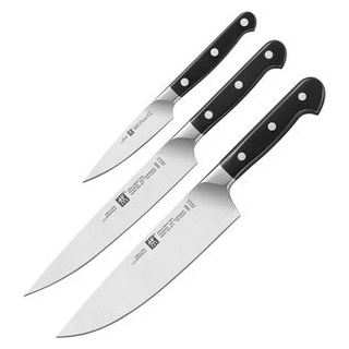 Zwilling Messerset Pro 38430-007, 3-teilig, Spezialstahl, rostfrei, schwarz, Kunststoffgriff