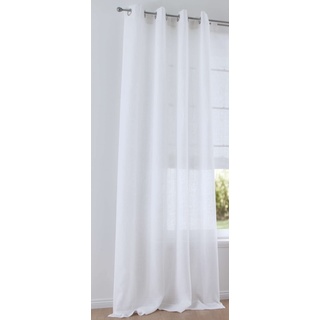 Kutti Vorhang Leinen Metis 100% Leinen Blickdicht Ösenschal Gardine Weiss B 140 x H 145 cm (1 Stück)