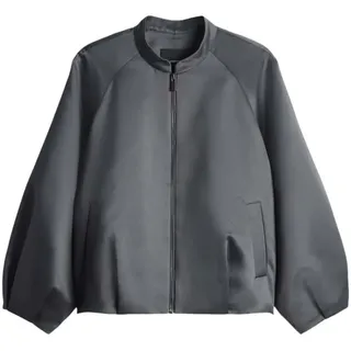Someday Damen Jacke | NORIELLA Boxy Blousonjacke aus Satin Silver Moon, 40 - 40