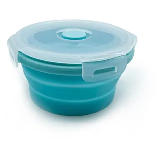 Razatik Camping Faltbare Schüsseln mit deckel, Silikon Faltschüssel Outdoor Faltbare Brotdose Runden Camping küche Schüsseln Picknick Frischhalteboxen (1200ML)