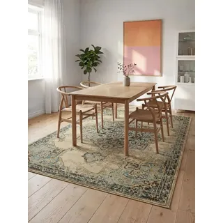 benuta Casa Vintage-Teppich 300 x 400 cm Beige/Türkis