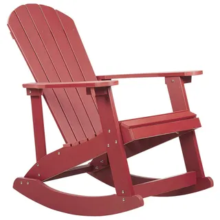 Beliani Schaukelstuhl Adirondack Kunstholz 76 x 100 x 94 cm Rot