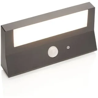 LINDBY Solarleuchte Aluminium 20,5 x 4,0 cm inkl. Bewegungsmelder grau