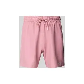 Badehose mit Label-Stitching, Rosa, S