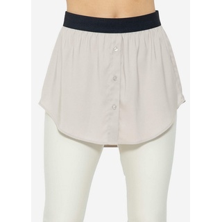 SASSYCLASSY Unterrock Mini Unterrock Damen in Unifarben Blusenrock mit Gummibund und einer Knopfleiste in Satin-Optik braun L/XL