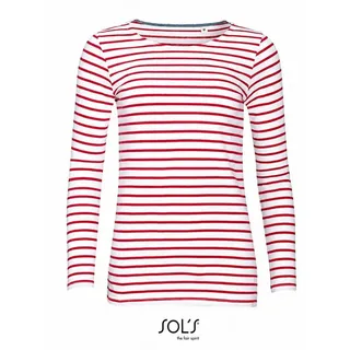 Sols Teamsport Langarmshirt Gestreift Weiß/Rot M