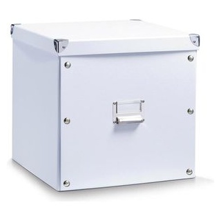 Zeller Aufbewahrungsbox 17620, 35Liter, mit Deckel, Pappe, weiß, A4, 33 x 34 x 32cm