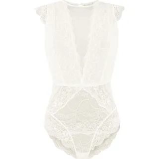 LASCANA Body , Body ohne Bügel, Spitzenbody in transparenter Optik creme Größe 34 - Creme - 34
