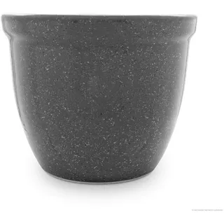 KERAZO Keramik Blumentopf Pflanzkübel Planzgefäß 19x15 Outdoor Frostfest GRAU