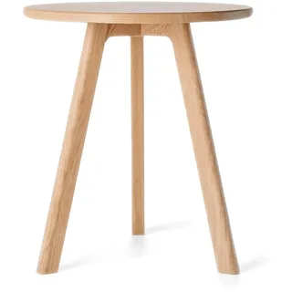 Raico Beistelltisch Rund Walnussholz Massivholz Minimales Dunkles Holz Skandinavischer Beistelltisch für Wohnzimmer Sofatisch Nachttisch-Akzent Kleiner Couchtisch aus Holz (Natürliche Eiche)