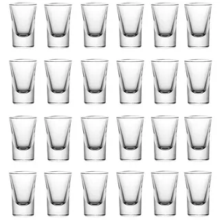 mixed24 Schnapsglas Schnapsgläser Sets 2cl 20ml 35ml Shotgläser Pinnchen Glas Stamper, 24-tlg.