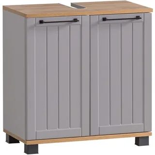 Schildmeyer MÖBELPARTNER Waschtischunterschrank ohne Waschbecken Jelda 154176 platingrau, eiche-landhaus 59,8 x 32,6 x 62,4 cm