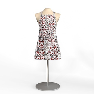 Arvidssons Textil Leksand Mini Weiß-Rot Schürze Mit Tasche 65x85 cm